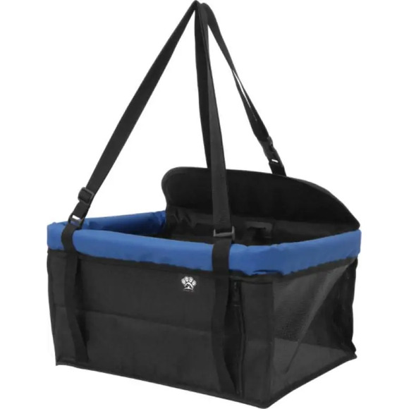 Assento Pet Para Automóveis Com Alça Ajustável Preto E Azul Único