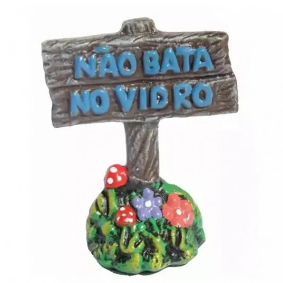 Enfeite Não Bata no Vidro Trema Único