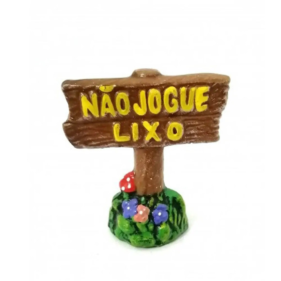 Enfeite Não Jogue Lixo Decorado Trema Único