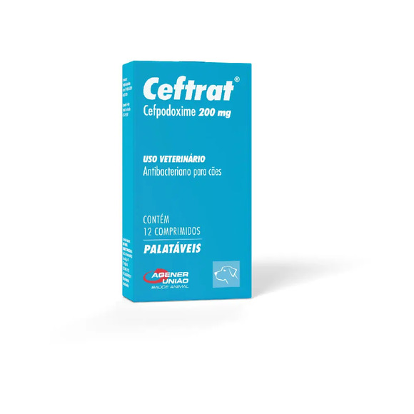 Antibiótico Ceftrat 200mg para Cães 12 comprimidos