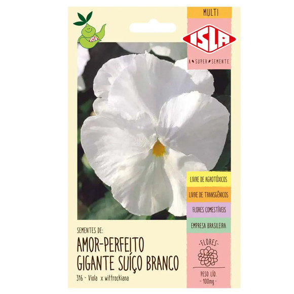 Semente Isla Amor Perfeito Gigante Suíço Branco Único