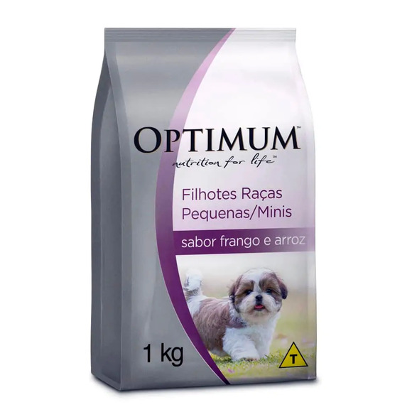 Ração Optimum para Cães Filhotes Raças Pequenas e Minis até 12 meses Frango e Arroz 1 kg