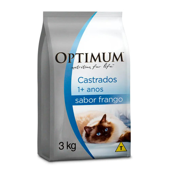 Ração Optimum para Gatos Adultos Castrados 1+ anos Frango 3 kg