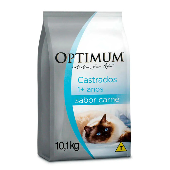 Ração Optimum para Gatos Adultos Castrados 1+ anos Carne 10,1 kg