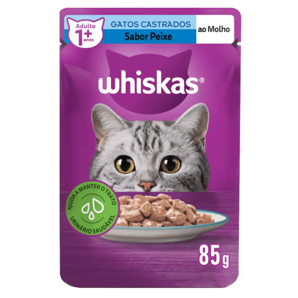 Rc Whiskas Sache 85g Adu 1+ Castr Peixe