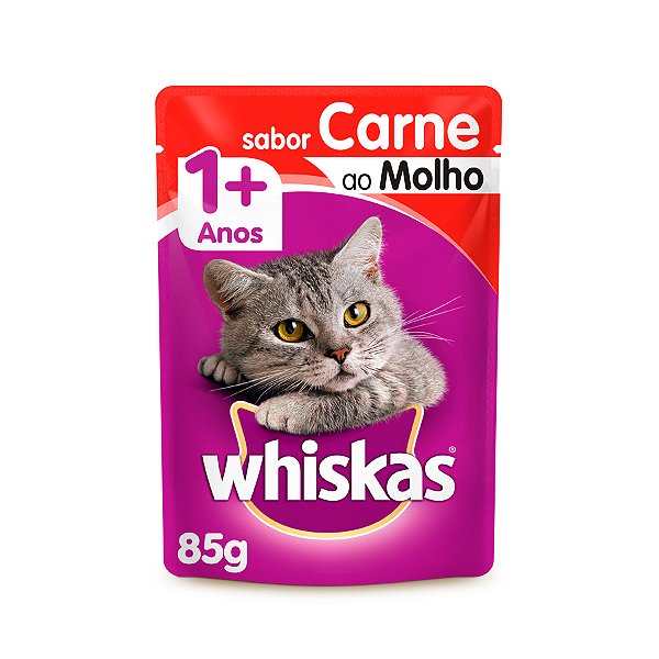 Rc Whiskas Sache 85g Adu 1+ Carne Molho