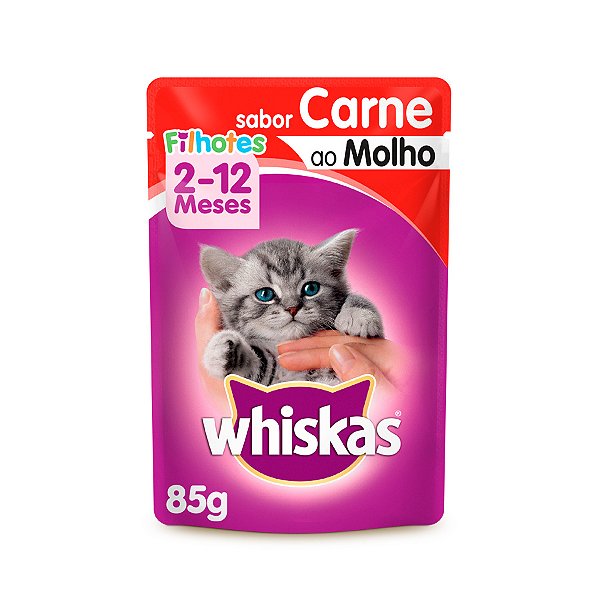 Rc Whiskas Sache 85g Fil 2-12m Carne Mol