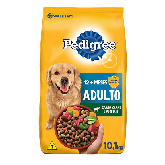 Ração Pedigree Cães Adultos Raças Médias e Grandes Carne e Vegetais 10,1 kg