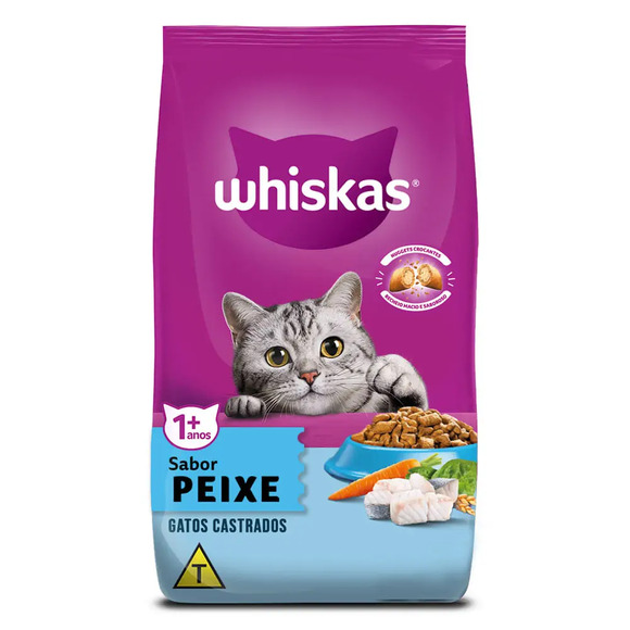 Ração Whiskas Gatos Adultos Castrados Peixe 1 kg