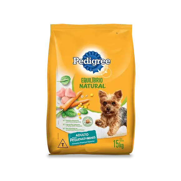 Ração Pedigree Equilíbrio Natural Cães Adultos Raças Pequenas 15 kg