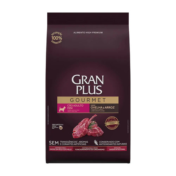 Ração GranPlus Gourmet Cães Adultos Mini Ovelha e Arroz 10,1kg