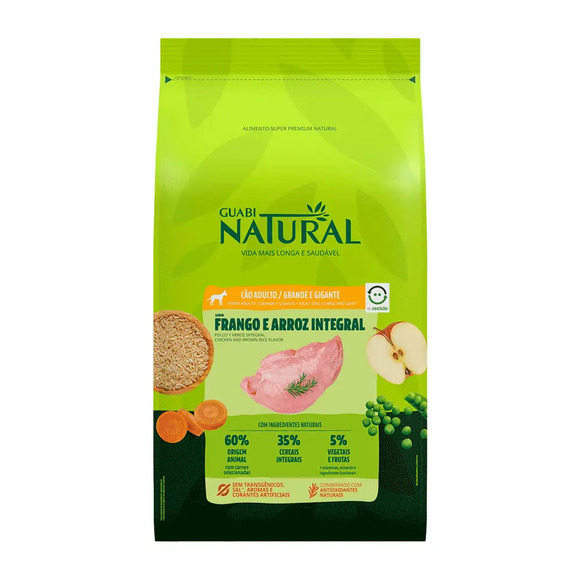 Ração Guabi Natural Cães Adultos Grandes Frango e Arroz 12 kg