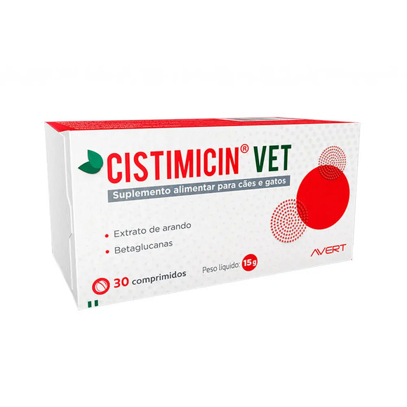 Suplemento Alimentar para Cães e Gatos Cistimicin Vet 30 comprimidos
