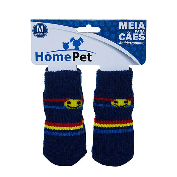 Meia Listrada HomePet Azul P