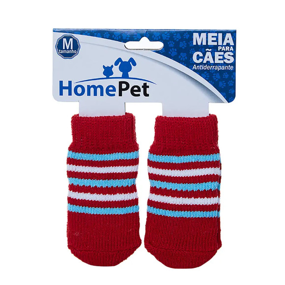 Meia Listrada HomePet Vermelha P