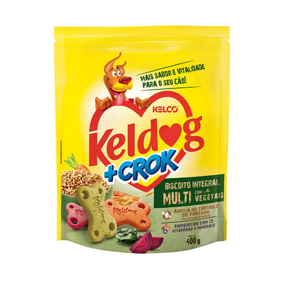 Biscoito Keldog +Crock Integral Multi Com Vegetais Cães Adultos 400g