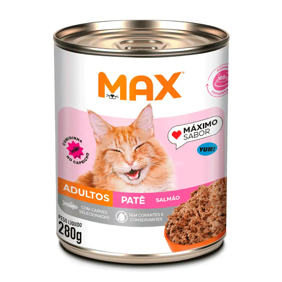 Ração Úmida Max Cat Adultos Patê Salmão 280 g