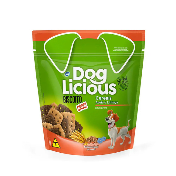 Biscoito Croc DogLicious Cereais, Aveia e Linhaça 500g