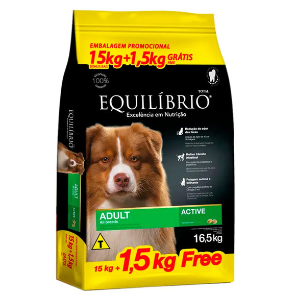 Ração Equilíbrio Cães Adultos All Breeds Active 16,5 kg