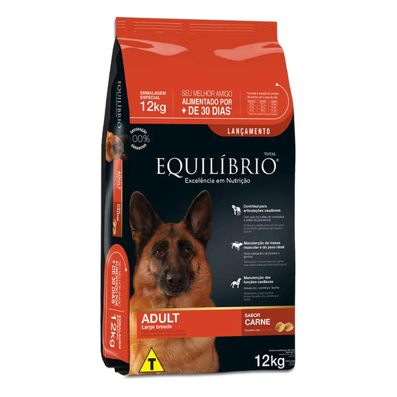 Ração Equilíbrio Cães Adultos Large Breeds Carne 12 kg