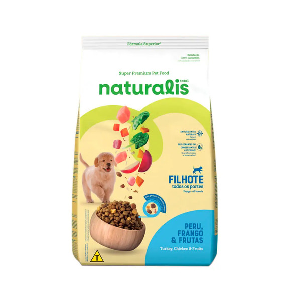 Ração Naturalis Cães Filhotes Peru, Frango e Frutas 15 kg