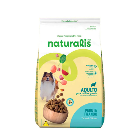 Ração Naturalis Cães Adultos Médio e Grande Porte Peru e Frango 20 kg
