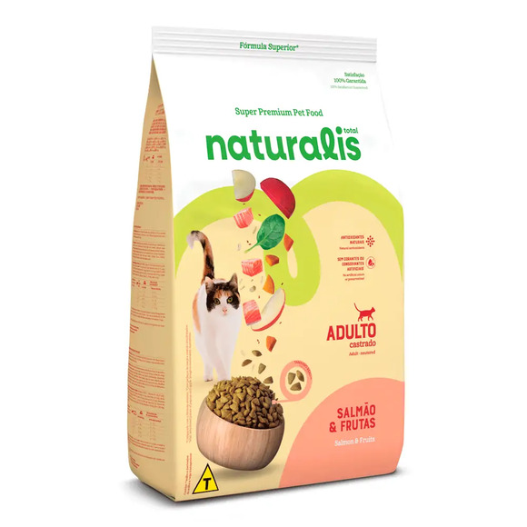 Ração Naturalis Gatos Adultos Castrados Salmão e Frutas 1,5 kg