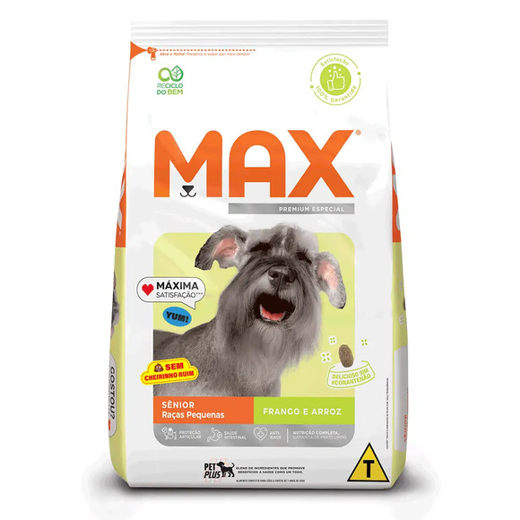 Ração Max para Cães Sênior Raças Pequenas Frango e Arroz 10,1 kg
