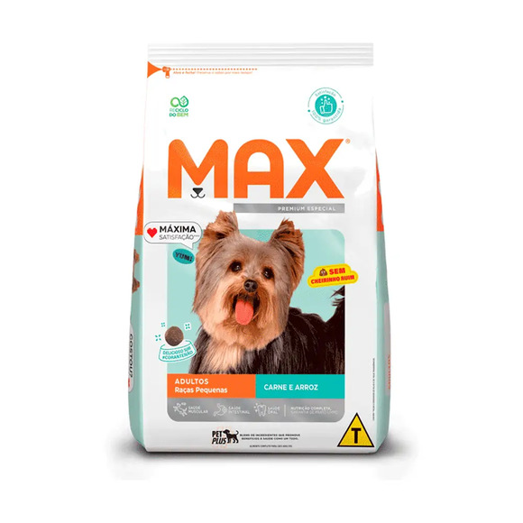 Ração Max para Cães Adultos Raças Pequenas Carne e Arroz 1 kg