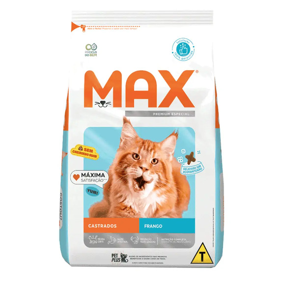 Ração Max para Gatos Castrados Frango 3 kg