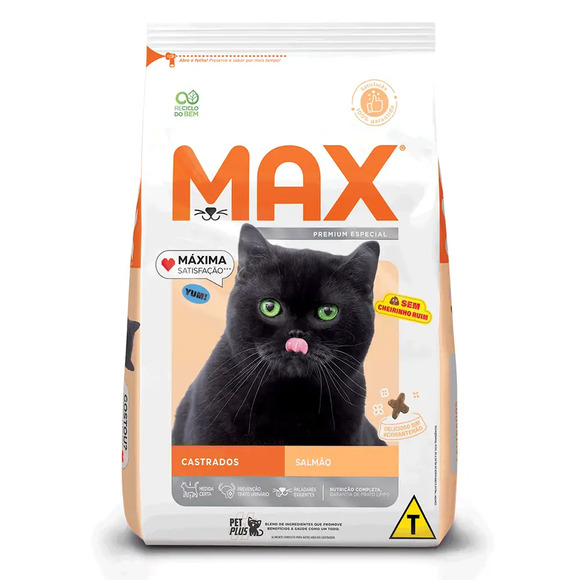 Ração Max para Gatos Castrados Salmão 3 kg