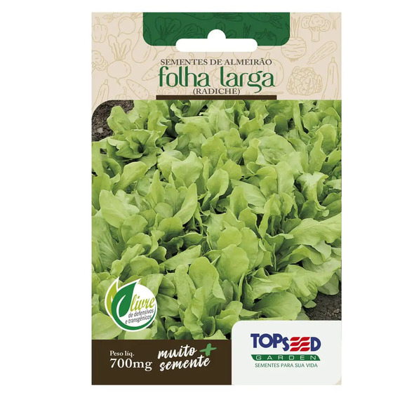 Sementes de Almeirão Folha Larga Tradicional Topseed Garden Único