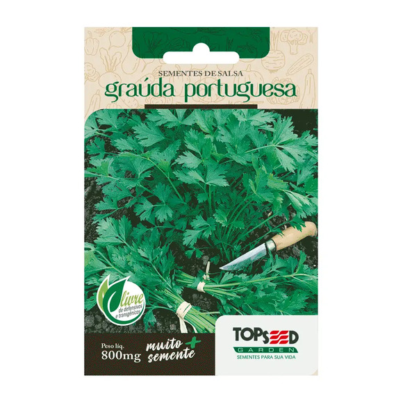 Sementes de Salsa Graúda Portuguesa Tradicional Topseed Garden Único