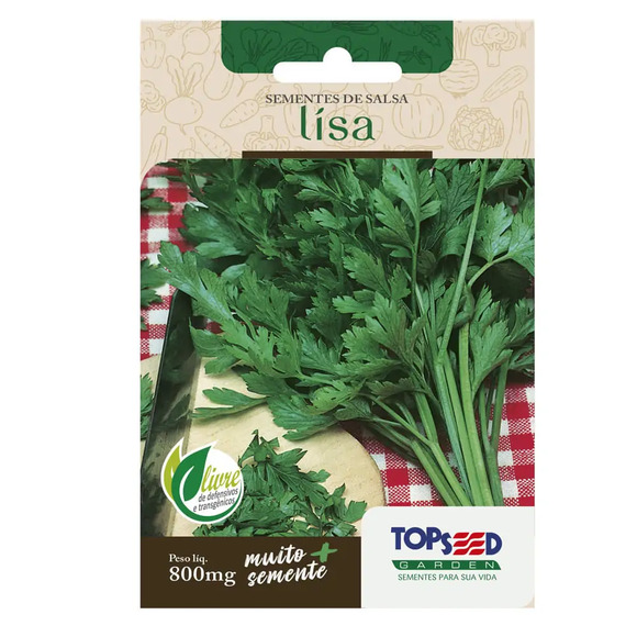 Sementes de Salsa Lisa Tradicional Topseed Garden Único