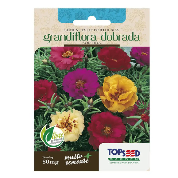 Sementes de Portulaca Grandiflora Dobrada Tradicional Topseed Garden Único