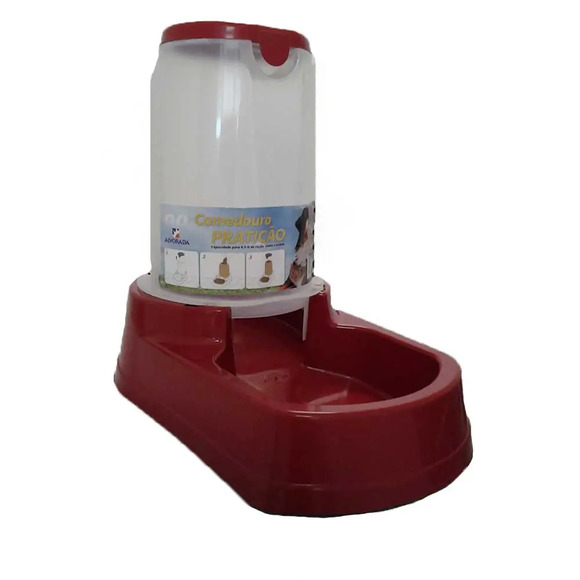Comedouro Automático Praticão Vermelho Alvorada Único