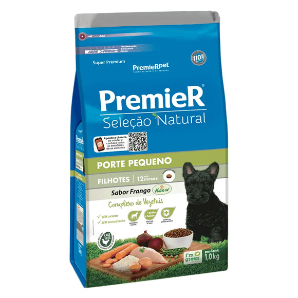 Ração Premier Seleção Natural Cães Filhotes Raças Pequenas Frango 1 kg