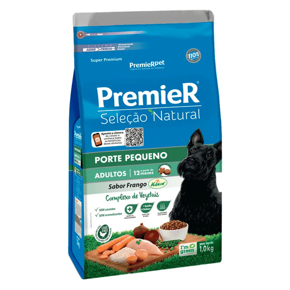 Ração Premier Seleção Natural Cães Adultos Raças Pequenas Frango 1 kg