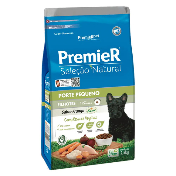 Ração Premier Seleção Natural Cães Filhotes Raças Pequenas Frango 2,5 kg