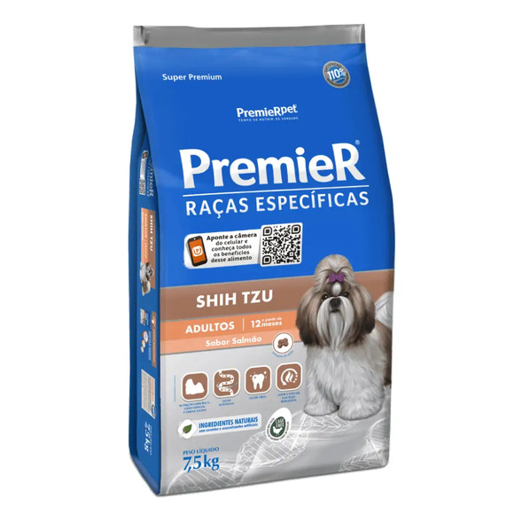 Ração Premier Shih Tzu Adultos Salmão 7,5 kg