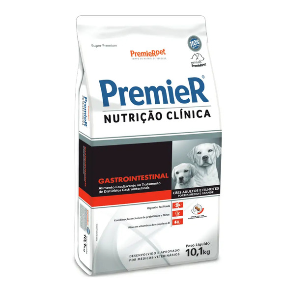 Ração Premier Nutrição Clínica Gastrointestinal Cães Raças Médio e Grande 10,1 kg