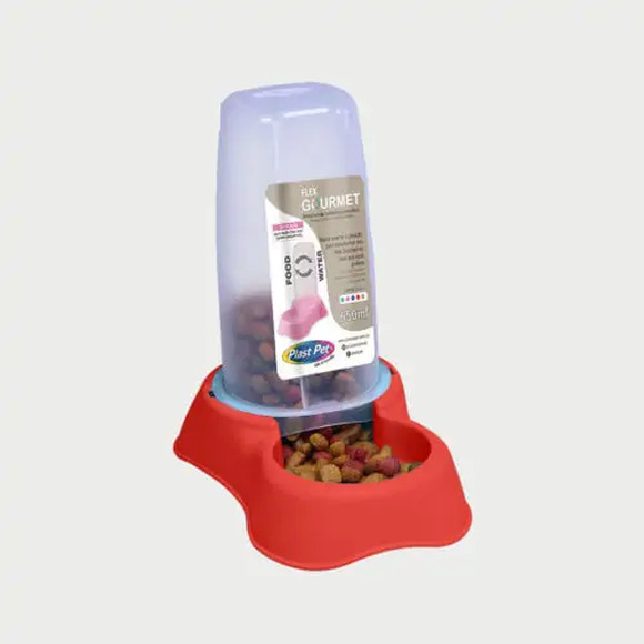 Comedouro Plast Pet Flex Gourmet Vermelho P