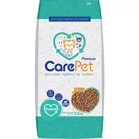 Granulado Higiênico De Madeira Para Roedores CarePet 2,5kg
