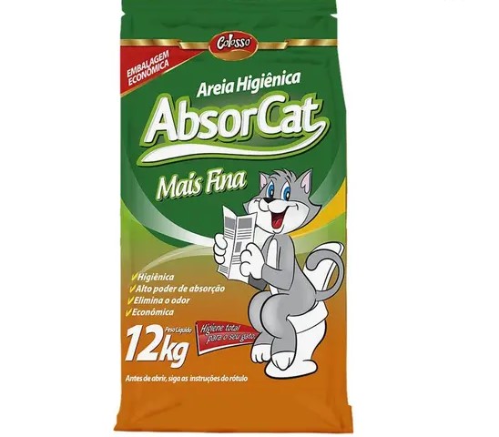 Areia Absorcat Mais Fina Colosso 12 Kg