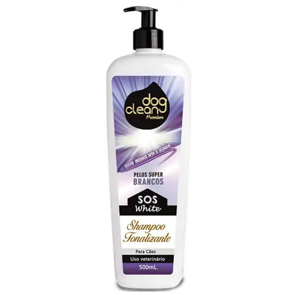 Shampoo Tonalizante Sos White Dog Clean 500 ml
