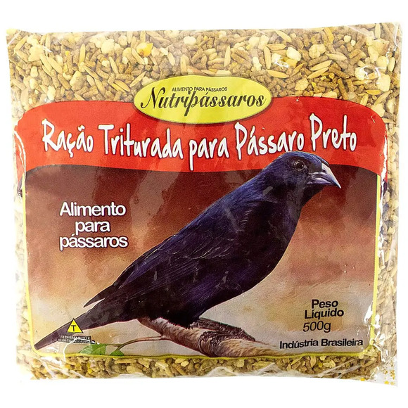 Ração Triturada para Pássaro Preto Nutripássaros Sabor Banana 500 g