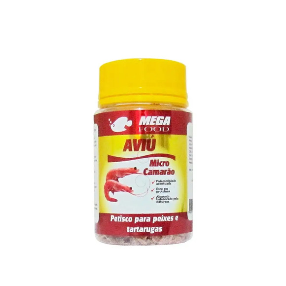 Petisco Aviú para Peixes e Tartarugas Mega Food 15g