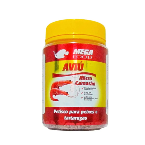 Petisco Aviú para Peixes e Tartarugas Mega Food 60g