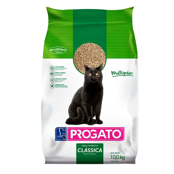 Areia Higiênica ProGato Clássica Multigrãos 10kg