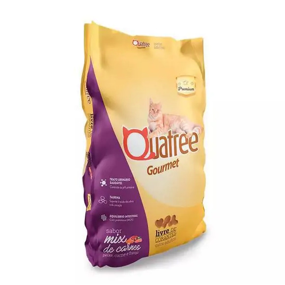 Ração Quatree Gourmet Para Gatos Adultos Mix Carnes 10 kg